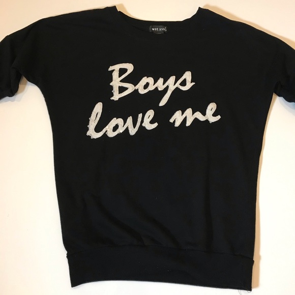 Boys Love Me Sweater Tee - Picture 4 of 7